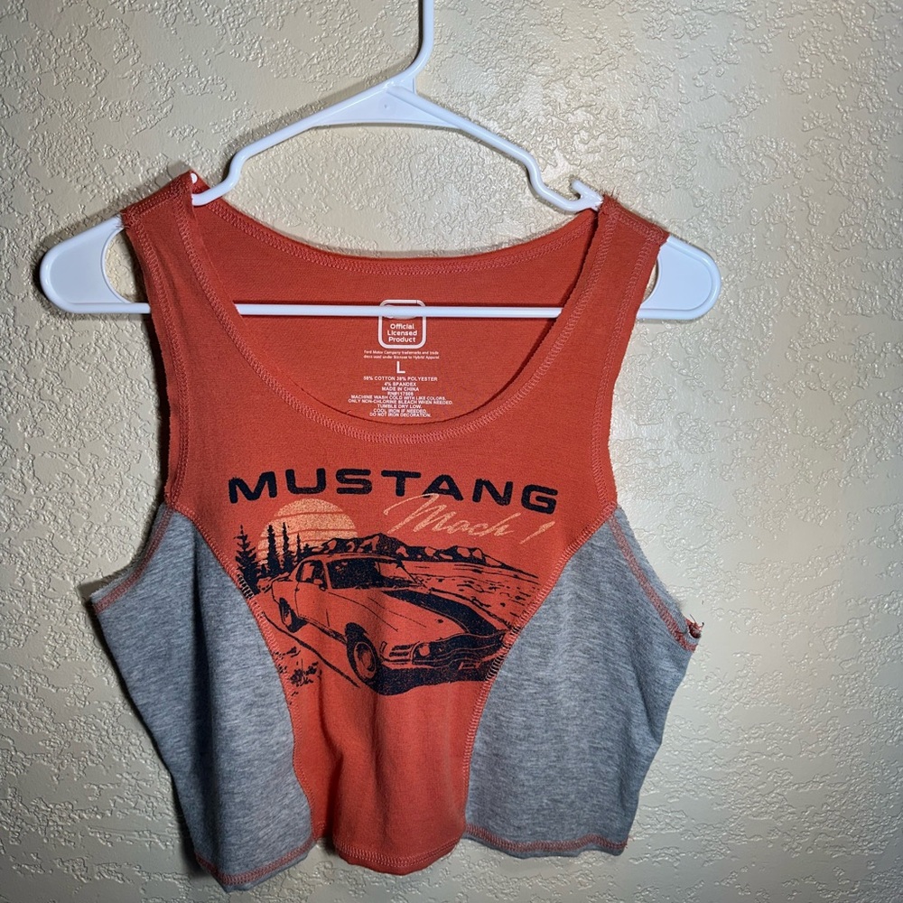 Ford Mustang Orange and Gray Tank Top